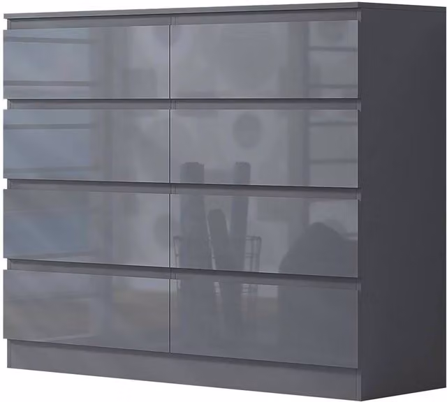 SPETLEK 8 Drawer Grey Chest of Drawers
