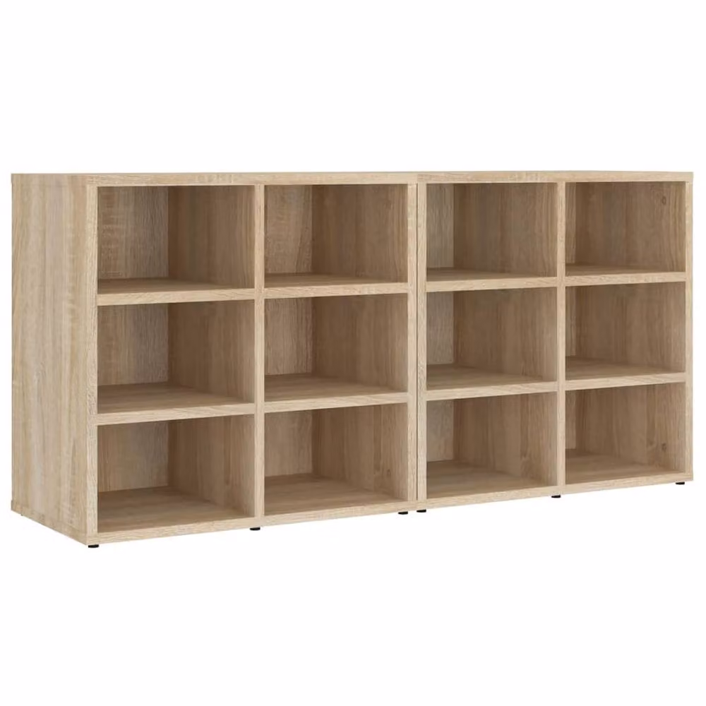 Berkfield Home Set of 2 Wall Mounted Shoe Cabinets in Sonoma Oak and Beige, W/D/H: 52.5 x 30 x 50 cm – 2