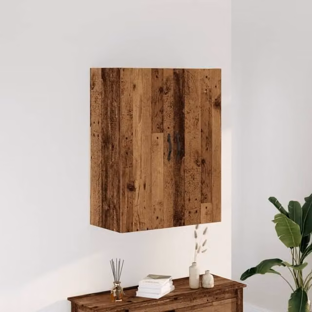 Berkfield Home Wall Mounted Cabinet in Old Wood Brown, W: 69.5 cm, D: 34 cm, H: 90 cm – 1