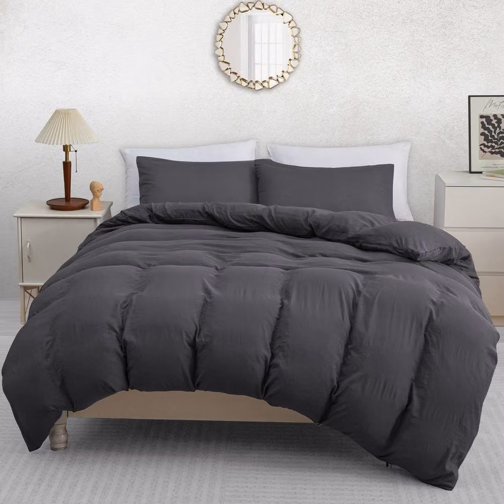 Pamposh Grey Microfibre Duvet Cover Set, Single, W: 90 cm x H: 200 cm – 2