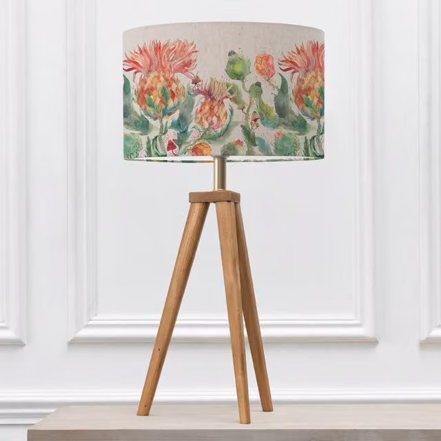 Voyage Maison Aratus Table Lamp with Enchanting Thistle Eva Lampshade in Brown and Multicolour