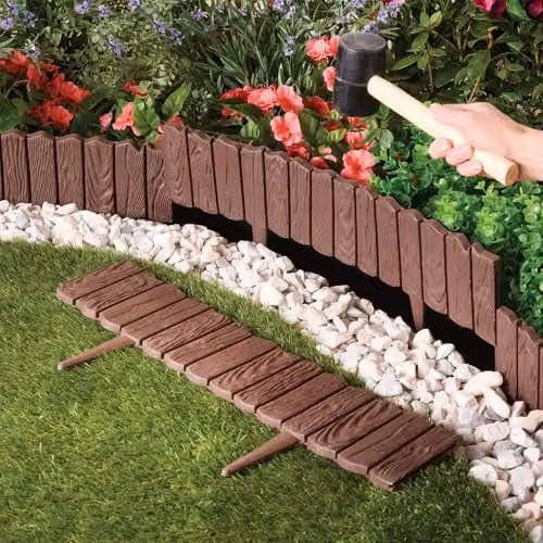 Coopers of Stortford Brown Plastic Interlocking Garden Edging Panels – 2