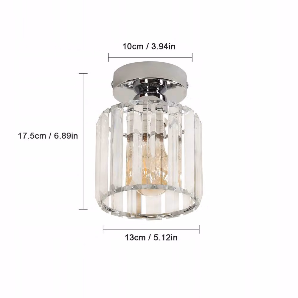 COMELY Industrial Mini Crystal Ceiling Light in Silver – 2