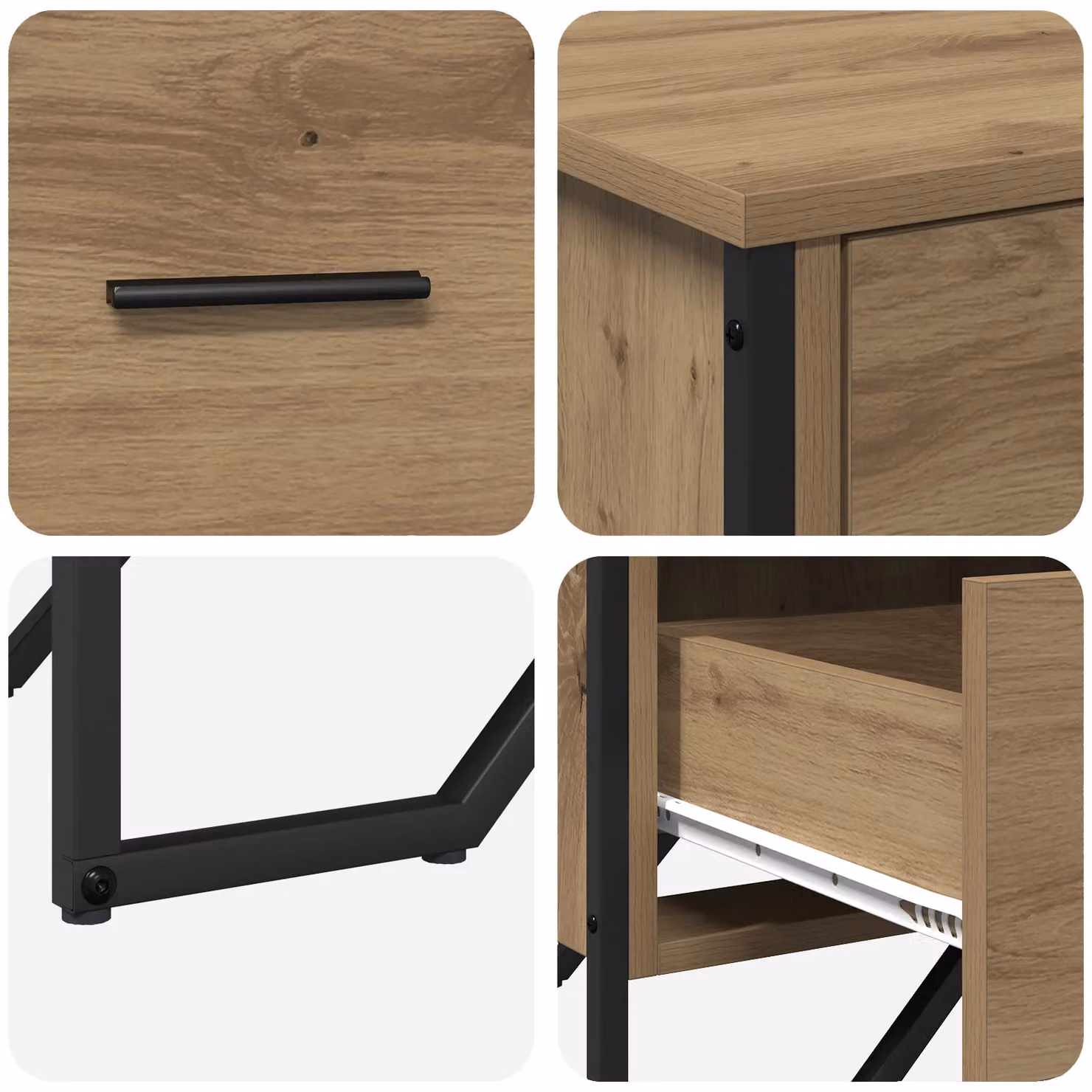 Berkfield Home Artisan Oak Chest of Drawers in Brown, W/D/H: 91 x 35.5 x 74.5 cm – 4