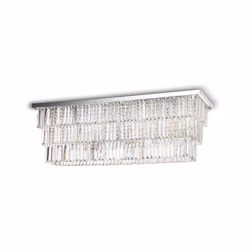 Netlighting Martinez 8 Light Chrome and Crystal Ceiling Light in Grey