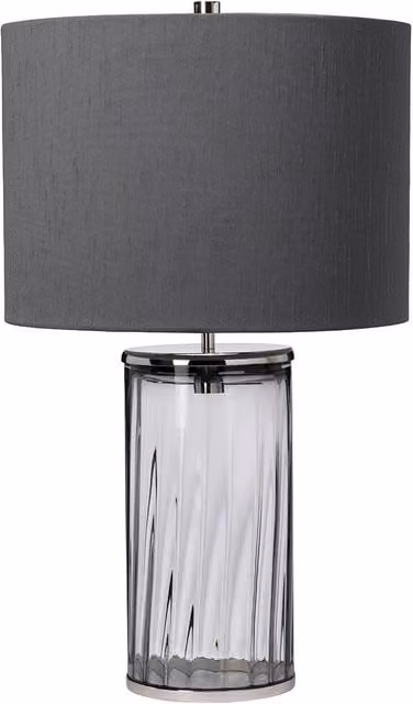 Netlighting Reno Table Lamp in Polished Nickel and Grey Smoked Glass – 1