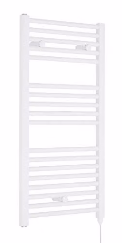 Nuie MTY157 Modern Bathroom Heated Electric Ladder Towel Rail, White, H 92 cm x W 48 cm