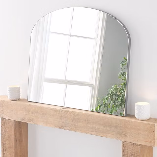 Yearn Simple Arched Plain Wall Mirror in Silver