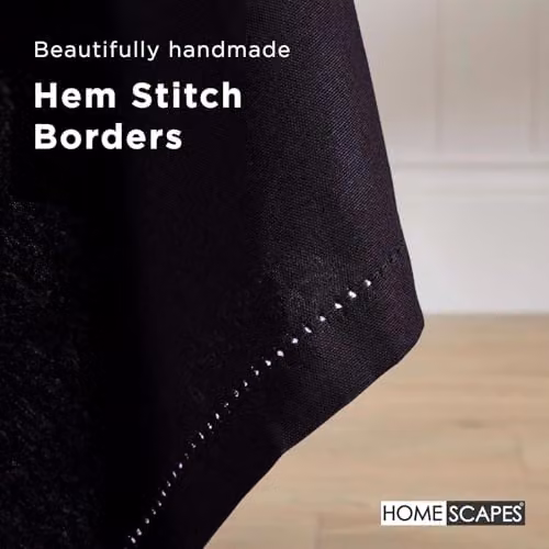 Homescapes Plain Black Round Cotton Tablecloth, Diameter: 178 cm – 5