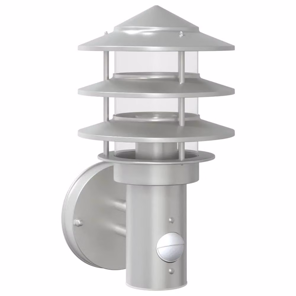 Berkfield Home Silver Stainless Steel Outdoor Wall Light with Motion Sensor and Timer – 2