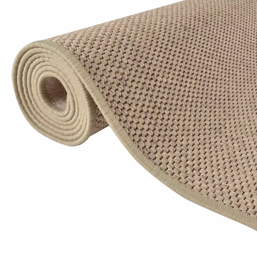 Berkfield Home Sisal Look Carpet Runner in Sand and Brown, W: 80 cm x L: 250 cm – 3