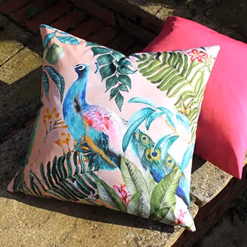 Terrys Peacock Animal Outdoor Cushion, Pink, W/D/H: 43 x 43 x 43 cm – 3