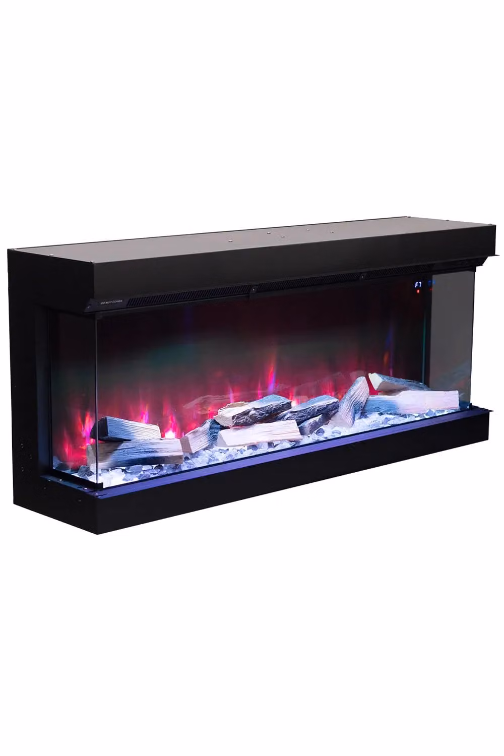 H&O Direct 50 inch 3-Sided Electric Fireplace in Black with App Control and WiFi – 3
