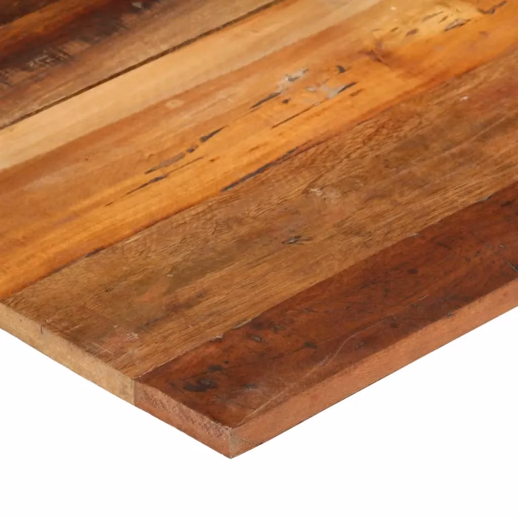 Berkfield Home Rectangular Solid Reclaimed Wood Table Top, Black, W: 70 cm, D: 60 cm – 3