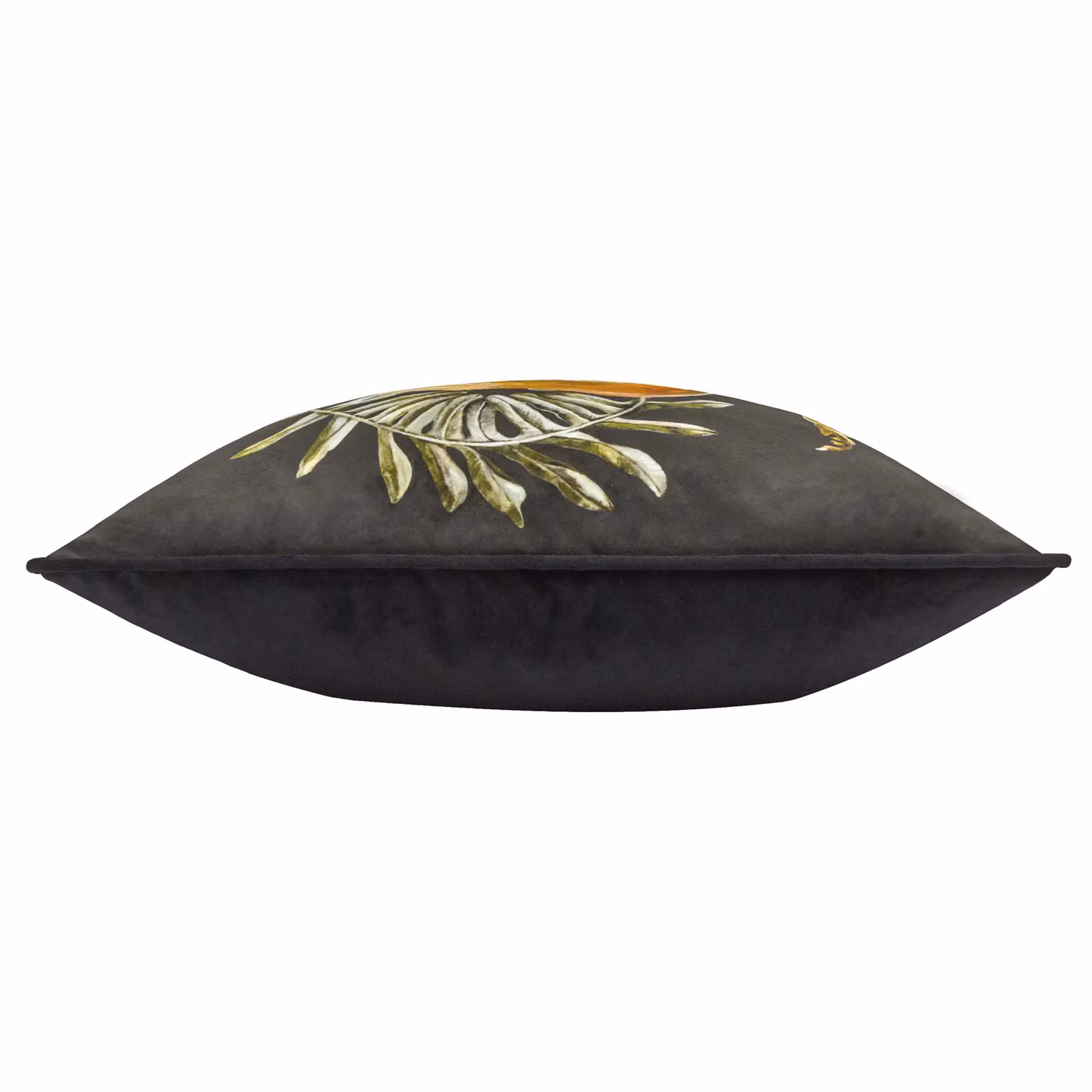 Wylder Nature Kielder Forest Hatfield Mushroom Piped Chenille Velvet Cushion in Black, W/D/H: 43 x 43 x 43 cm – 3