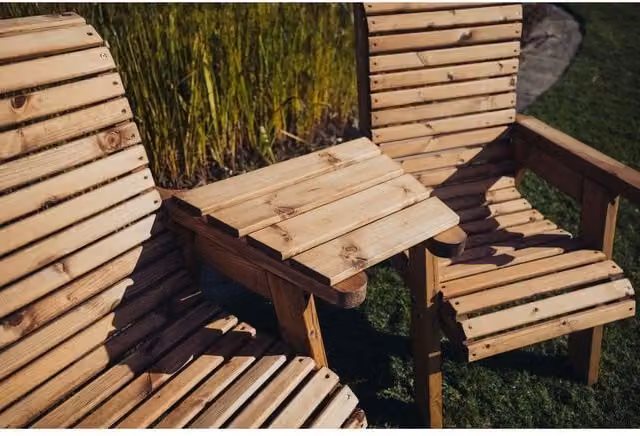 Churnet Valley Garden Furniture Ltd Valley Angled Tray in Brown Pine Wood, W: 58 cm, D: 43.5 cm, H: 4 cm