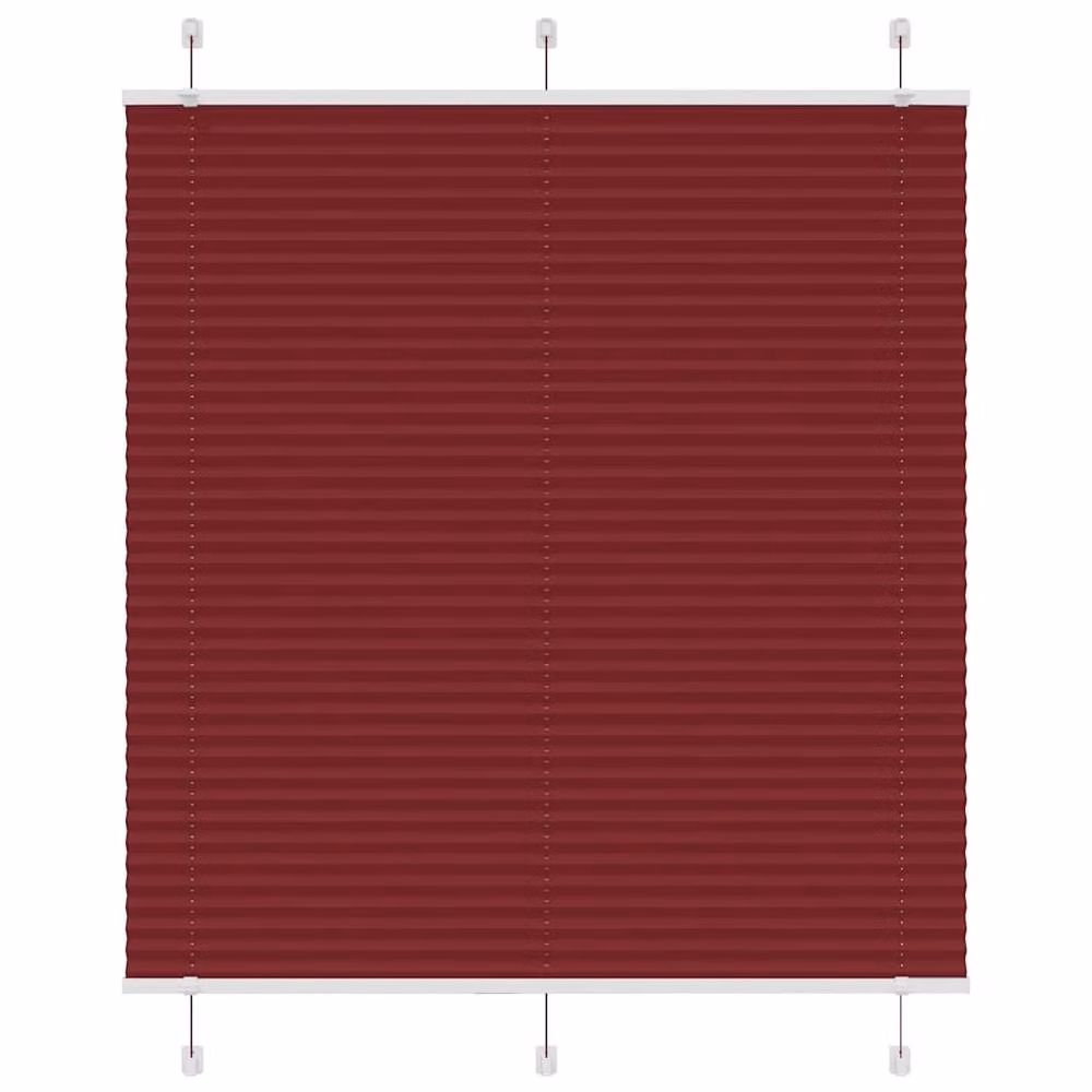 Berkfield Home Single Pleat Corded Blind in Bordeaux Red, W: 120 cm, H: 150 cm, Semi-Transparent Polyester – 2