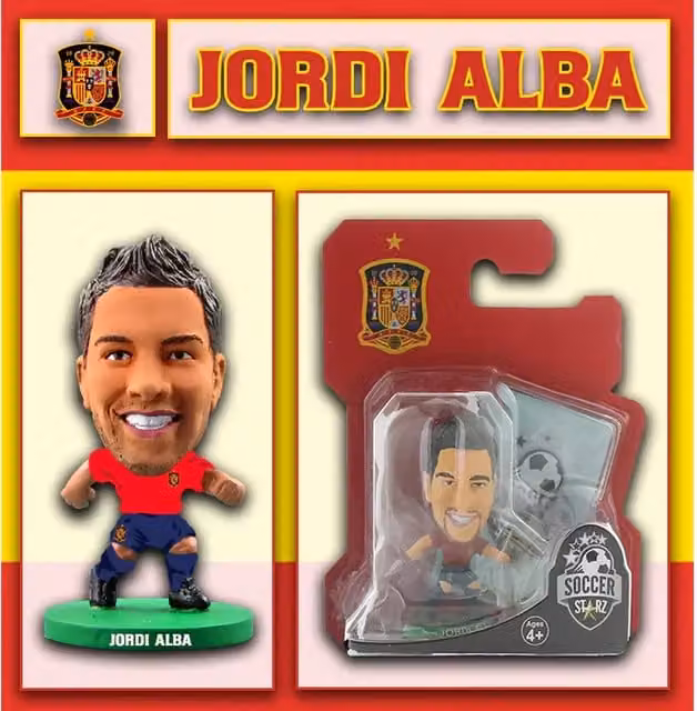 SoccerStarz Jordi Alba Spain Home Kit Red 5cm Mini Figure