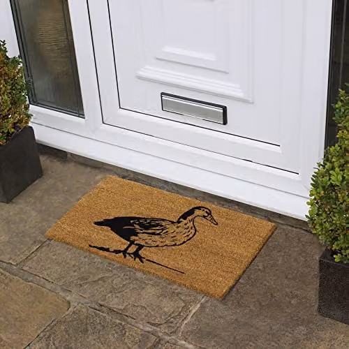JVL Quackers Duck Eco-Friendly Coir Door Mat, Brown, W/D/H: 70 x 40 x 1.5 cm – 2