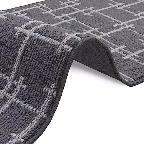 JVL Vector Machine Washable Latex Backed Runner Doormat, Grey, W: 57 cm, L: 150 cm – 5