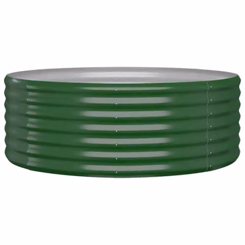 vidaXL Green Galvanised Steel Garden Raised Bed W/D/H: 100 x 100 x 36 cm – 1