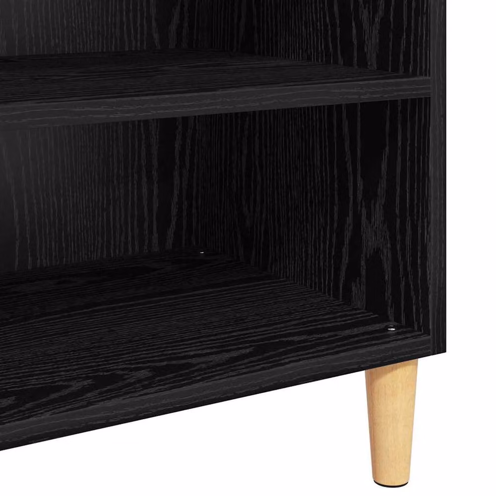 Berkfield Home Black Oak Sideboard with Shelf, W: 57 cm, D: 35 cm, H: 90 cm – 5