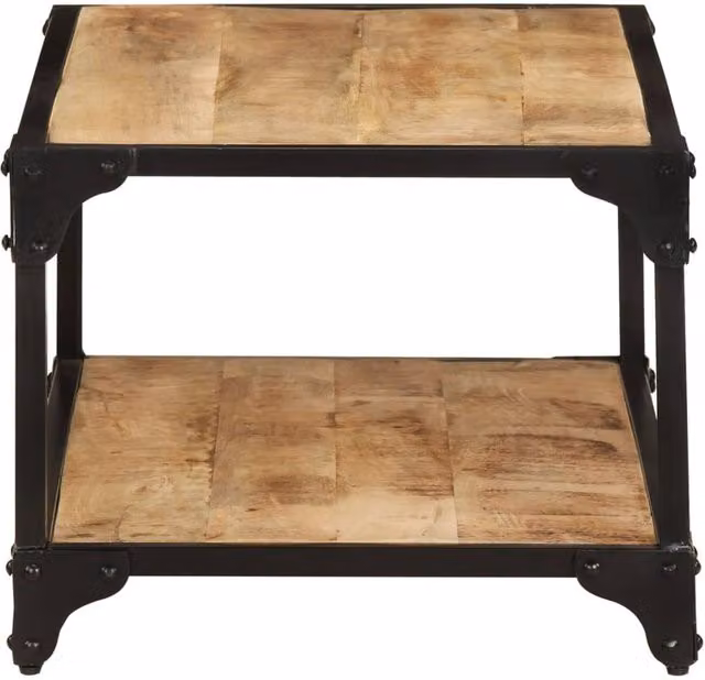 Berkfield Home Beautiful Coffee Table in Brown Solid Rough Mango Wood, W/D/H: 90 x 45 x 35 cm