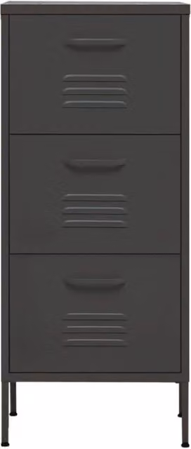 Berkfield Home Anthracite Steel Storage Cabinet in Dark Grey, W: 42.5 cm, D: 35 cm, H: 101.5 cm