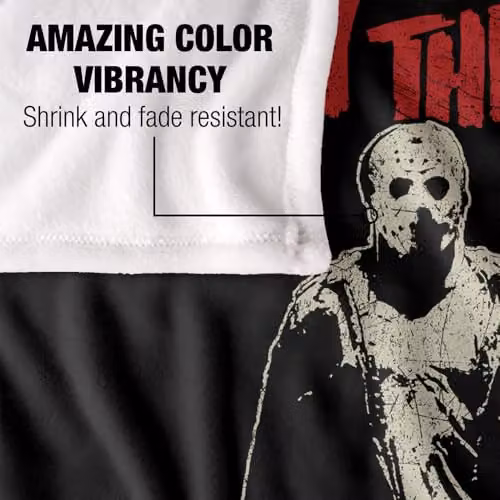 Warner Bros. Friday The 13th Chchch Ahahah Super Soft Fleece Throw Blanket, Multicolour, W: 152 cm, D: 127 cm – 3