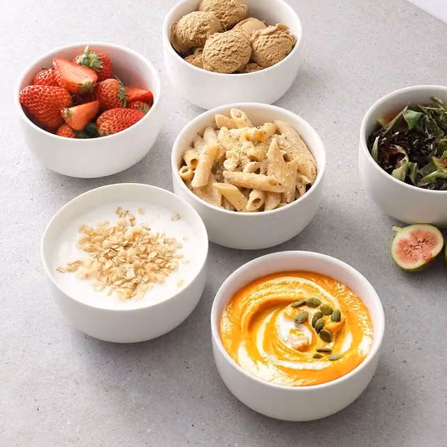 Glim & Glam White Porcelain Cereal and Soup Bowl Set of 6