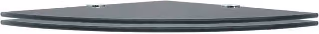 Berkfield Home Set of 2 Black Glass Corner Shelves with Chrome Metal Supports, W/D/H: 25 x 25 x 25 cm