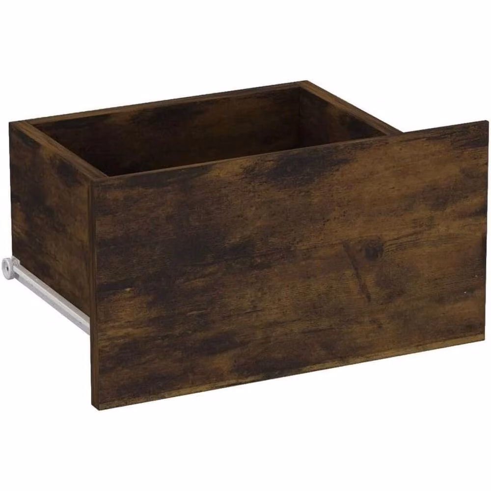 VOGREX Rustic Brown 2-Drawer Wood Bedside Storage Cabinet – 2