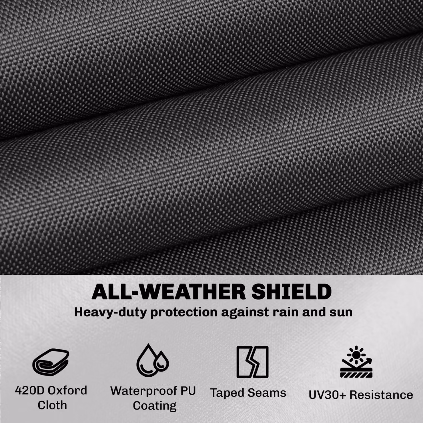 Outsunny Waterproof V-Shaped Sectional Sofa Cover in Black – 4