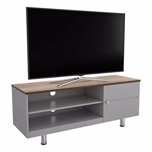 AVF White Sands 1200 Modern Wood TV Stand in Satin Grey with Soft Close Drawers and Media Compartments – 2