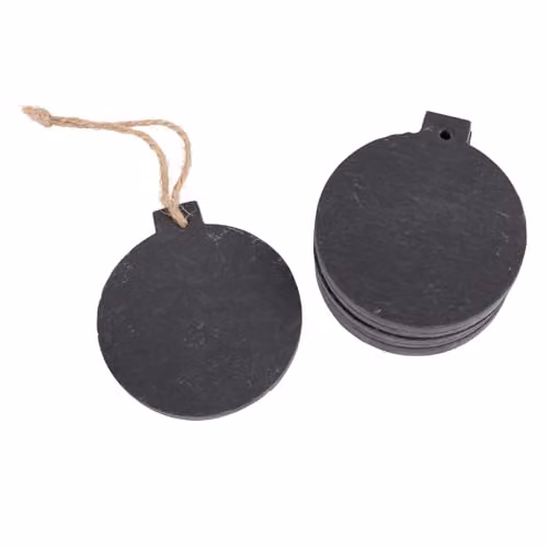Nicola Spring Grey Slate Bauble Christmas Tree Decorations, Pack of 6, H 8 cm x W 7 cm