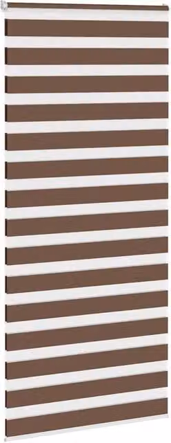 Berkfield Home Elegant Zebra Blind in Brown, W: 100 cm, H: 200 cm, Polyester Fabric – 1