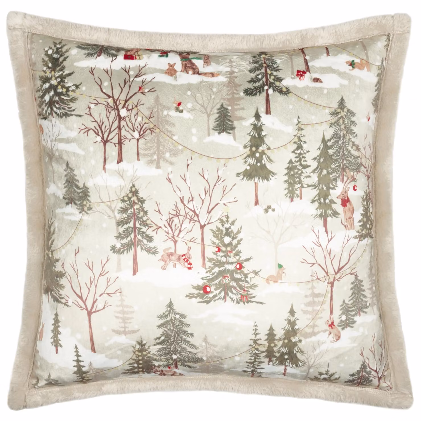 Furn Forest Festivities Square Cushion in Beige, W/D/H: 50 x 50 x 50 cm – 2