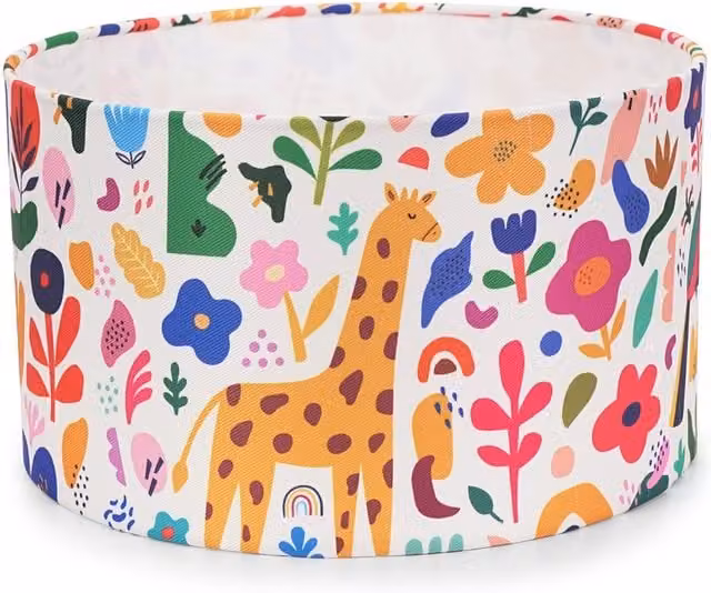 Congo Bright Floral Easy Fit Fabric Ceiling Light Shade in Multi Colour and White
