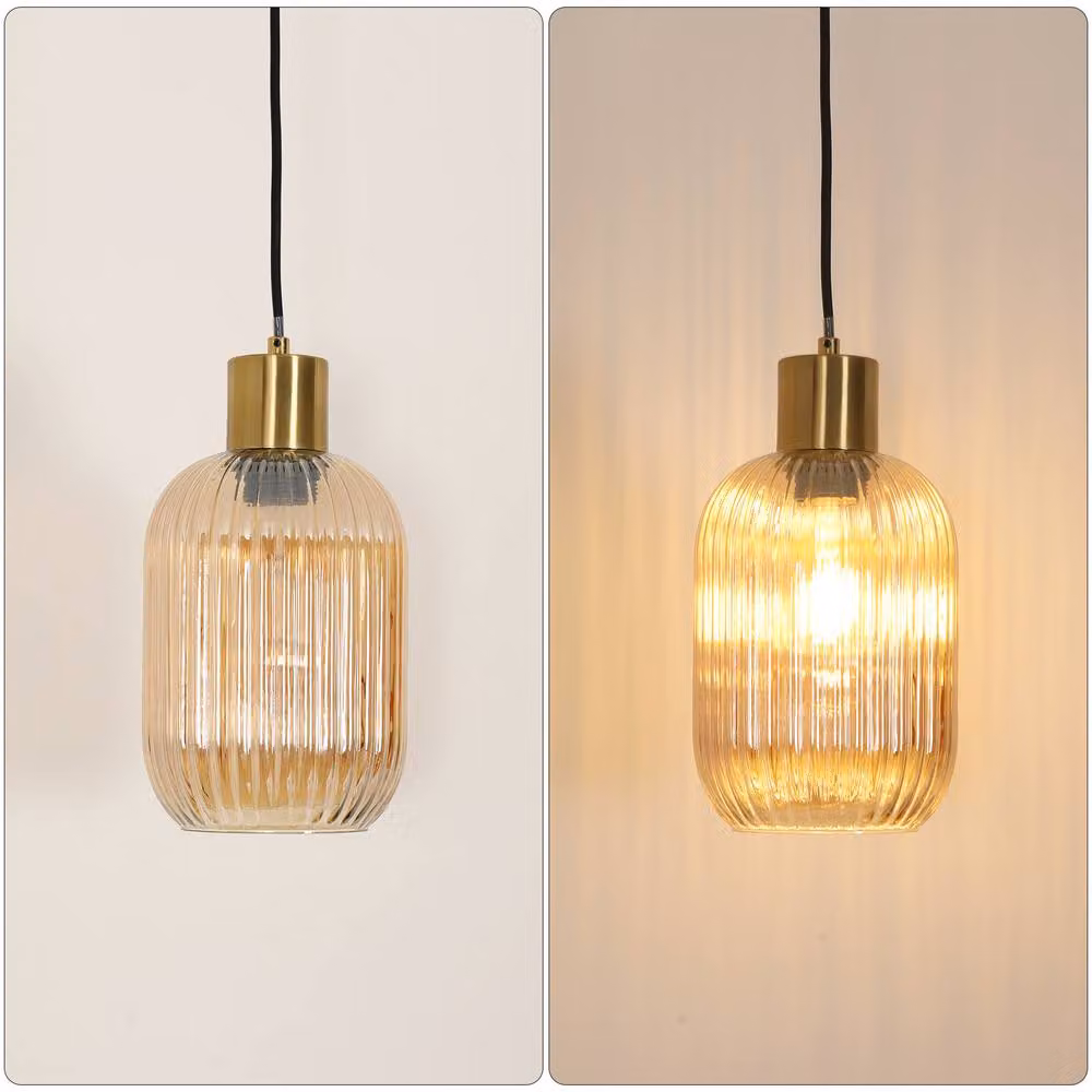 Pheashine Modern Crystal Chandelier with Gold and Transparent Glass Shades and E27 Holder – 2