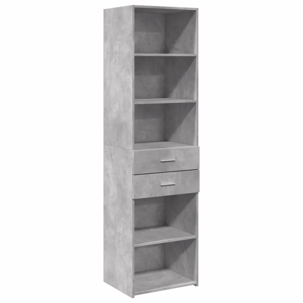 Berkfield Home Modern Concrete Grey Highboard with Hinged Doors and Internal Shelves, W: 50 cm, D: 42.5 cm, H: 185 cm – 2