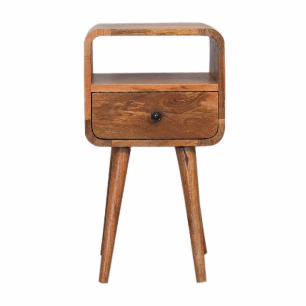 Wyld Haus Trento Mini Bedside Table in Brown Oak and Mango Wood, W/D/H: 30 x 30 x 55 cm – 2