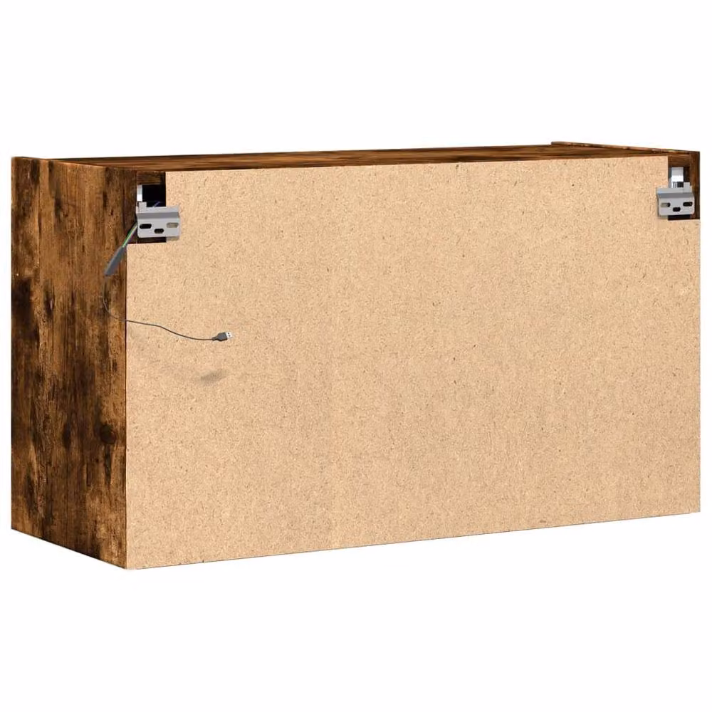 Berkfield Home TV Wall Cabinet with LED Lights in Smoked Oak Brown, W/D/H: 80 x 31 x 45 cm – 7