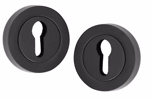 Golden Grace Door Key Hole Escutcheon with Round Rose in Matt Black Finish