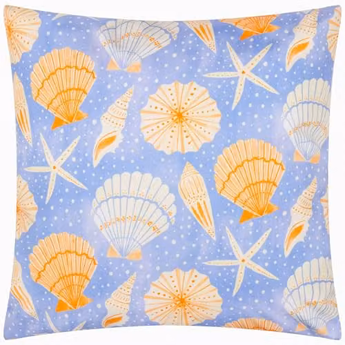 Riva Home Sea Shells Nautical Blue Decorative Outdoor Cushion, W/D/H: 45 x 45 x 45 cm – 1