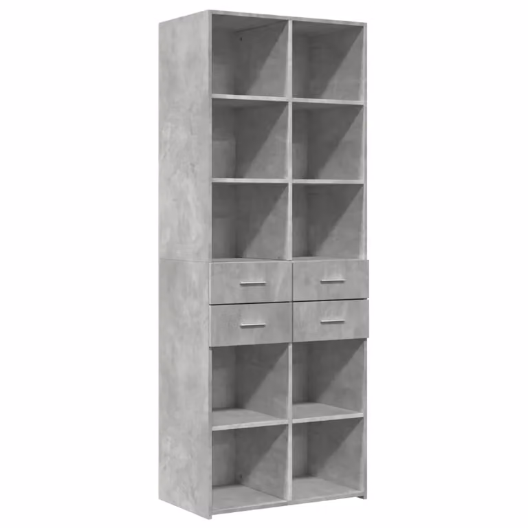 Berkfield Home Modern Highboard in Concrete Grey, W/D/H: 70 x 42.5 x 185 cm