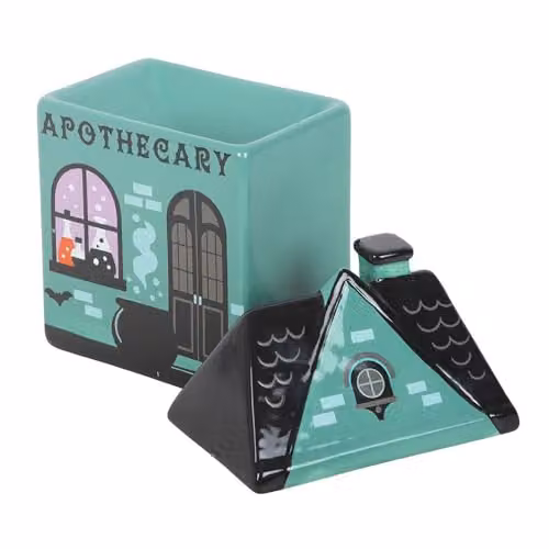 Something Different Wholesale Apothecary Shop Ceramic Oil Burner in Multicolour Green Vintage Tabletop Design – 4