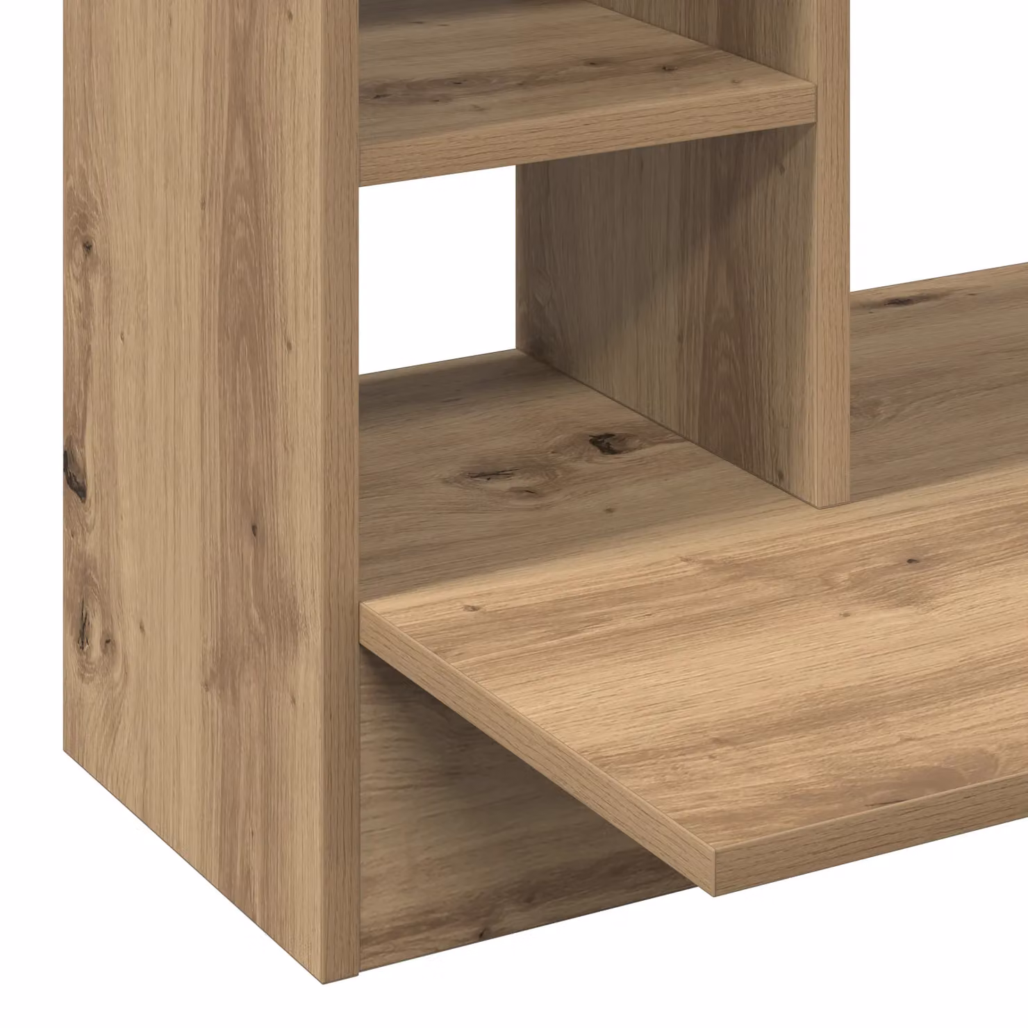 Berkfield Home Artisan Oak Wall-Mounted Computer Desk in Brown, W/D/H: 105 x 48 x 75 cm – 4