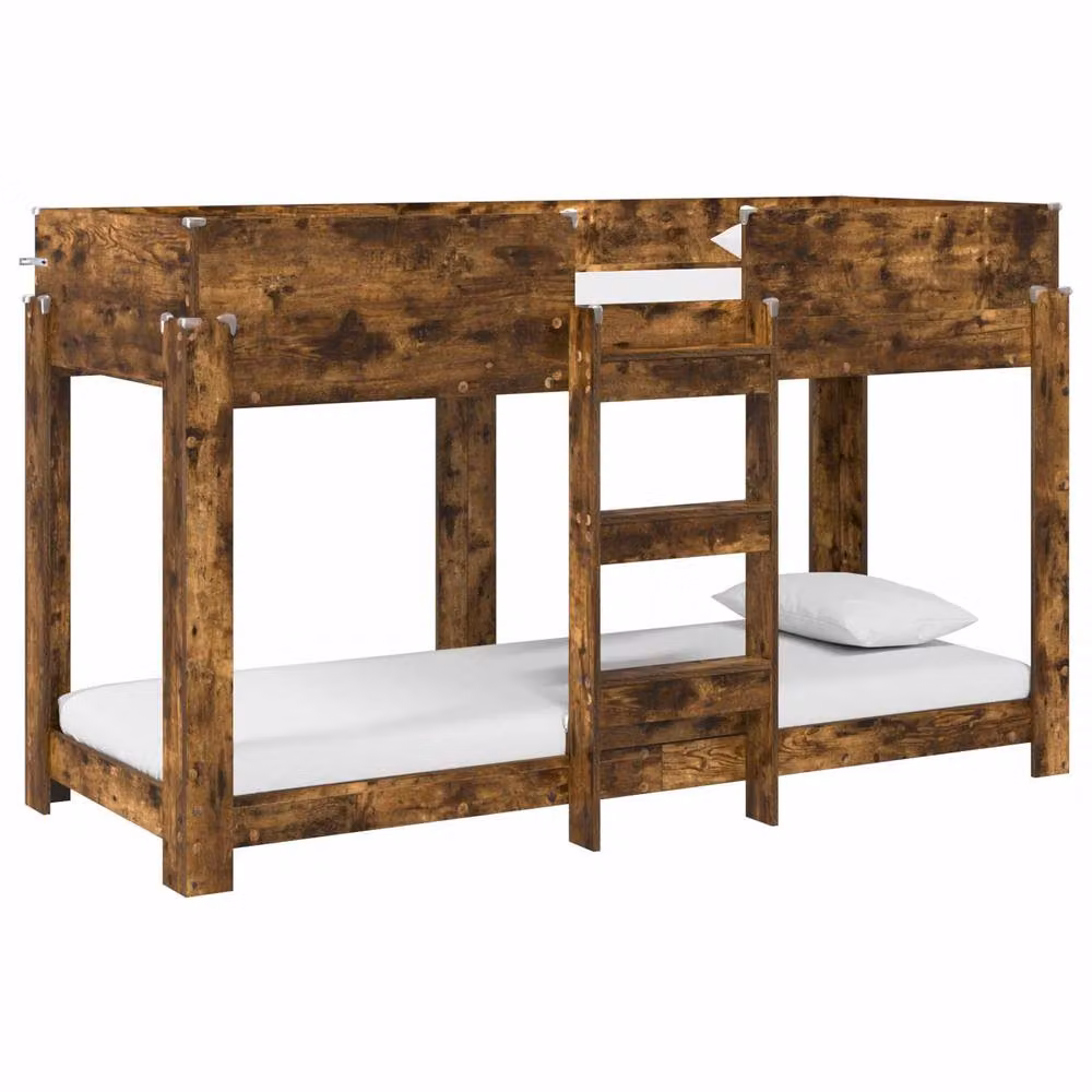 Berkfield Home Modern Two-Level Bunk Bed for Children in Smoked Oak Brown, Engineered Wood, W: 75 cm, L: 190 cm – 2