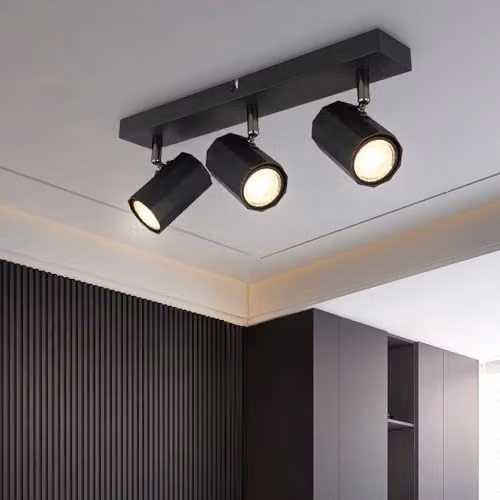Netlighting James Ceiling Spotlight Bar in Black with 3x GU10 Bulbs, W/D/H: 75.0 x 39.0 x 14.5 cm – 4