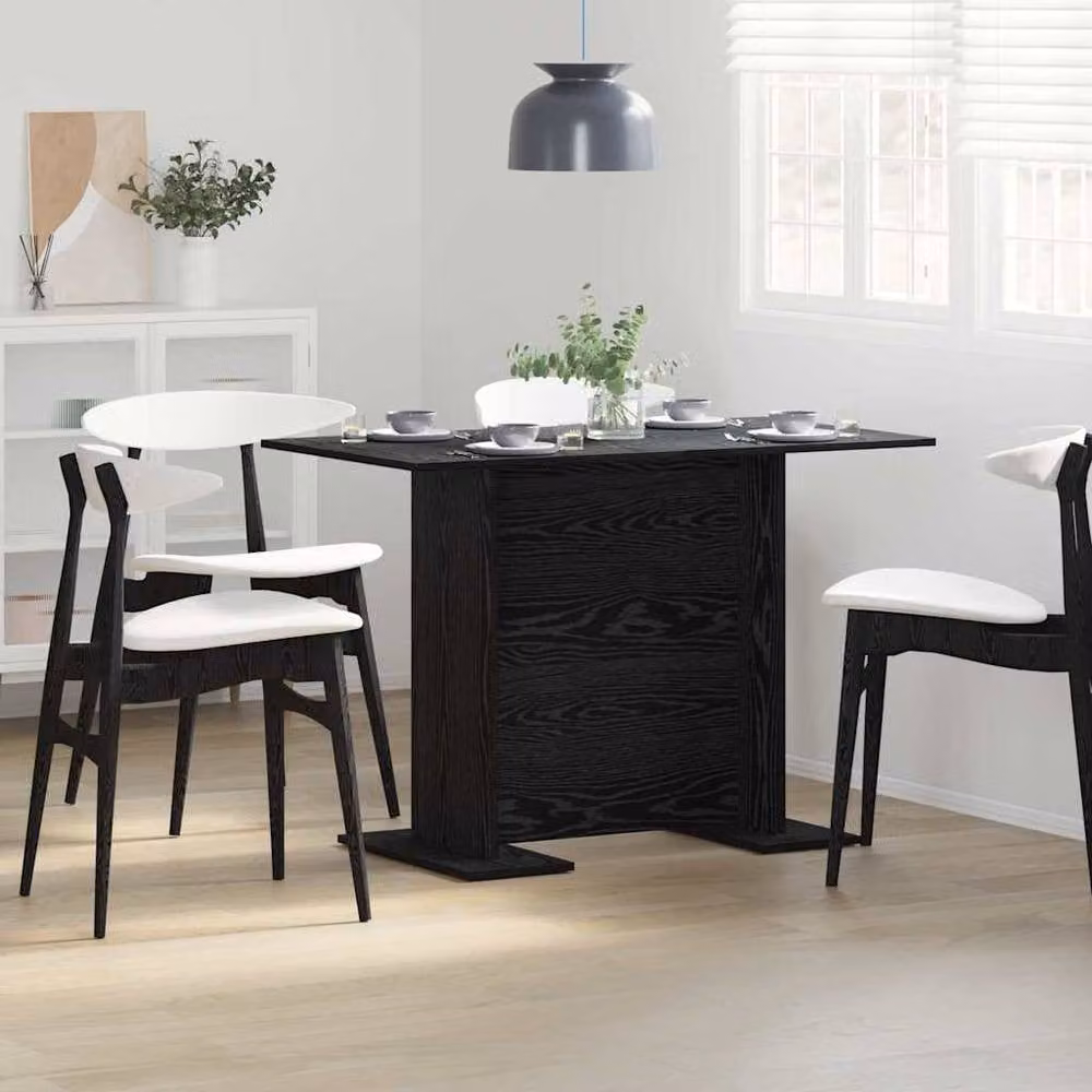 Berkfield Home Black Oak Modern Rectangular Dining Table, W/D/H: 110 x 60 x 75 cm – 2